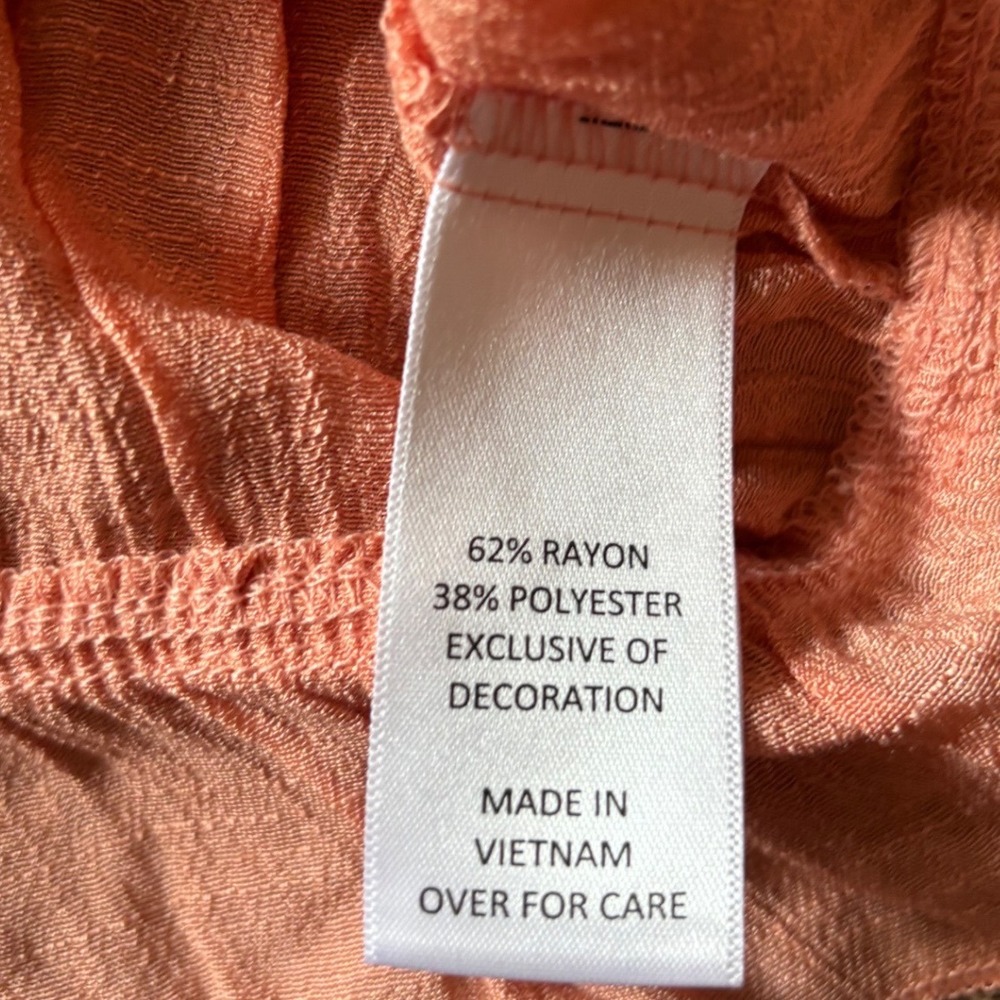 The General Good Stitchfix Coral Light Pink Eyelet Lace Peasant Blouse XXL NWOT - Picture 8 of 9